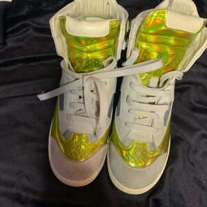 Holographic High-Top Sneakers